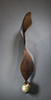 Flame, 2022, 37" x 7" x 6", bronze and stone, unique