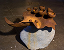 Lichen Horn, 2009, 23x20x21", steel and stone, unique 
