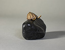 Limpet on Rock, 2022, 3" x 3,5" x 2", bronze and stone, unique