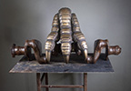 Dinosaur, 2022, 28" x 10.5" x 14.5", bronze and steel, unique