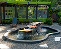Watershed Notes, 2009, Port Angeles Fine Art Center, 18x10x5', bronze, basalt and water 